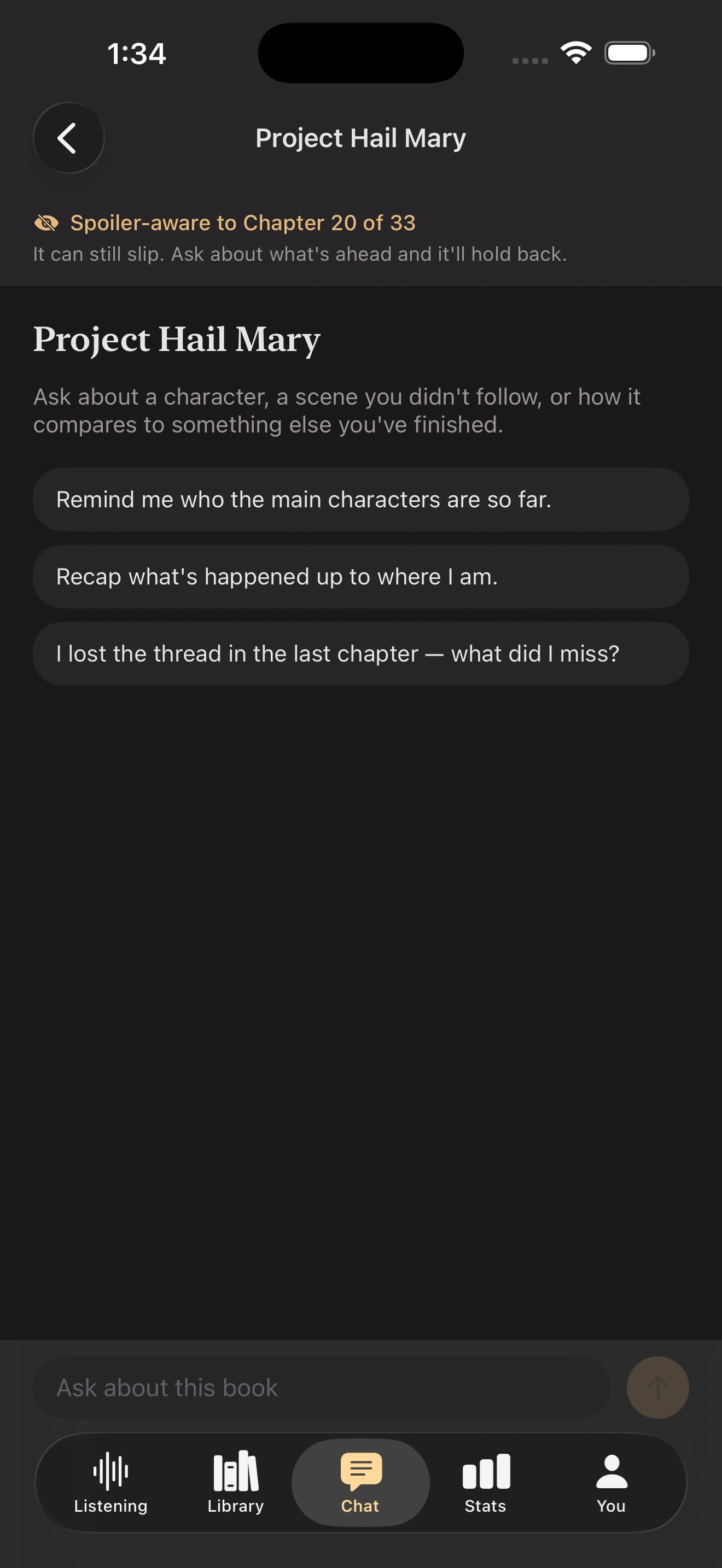 Booktrace spoiler-aware book discussion through chapter 20